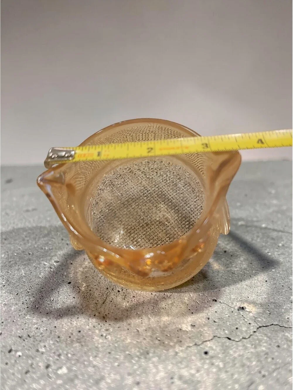Set of 2 Amber Iridescent Crackle Glass Owl Votive Tealight Holders Pier